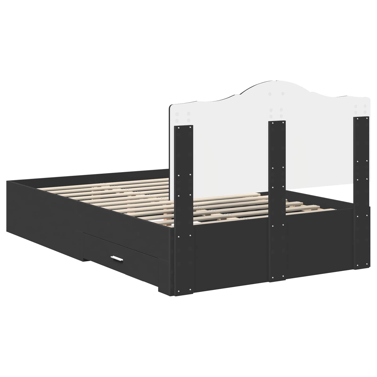 vidaXL Ramka łóżka Czarny 135 x 190 cm Materiał drewnopochodny