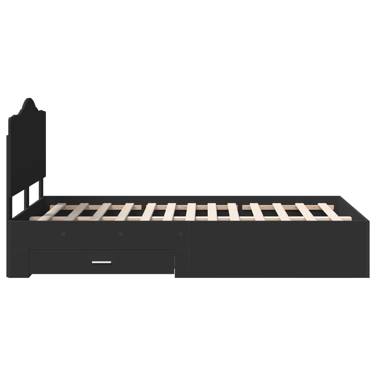 vidaXL Ramka łóżka Czarny 135 x 190 cm Materiał drewnopochodny