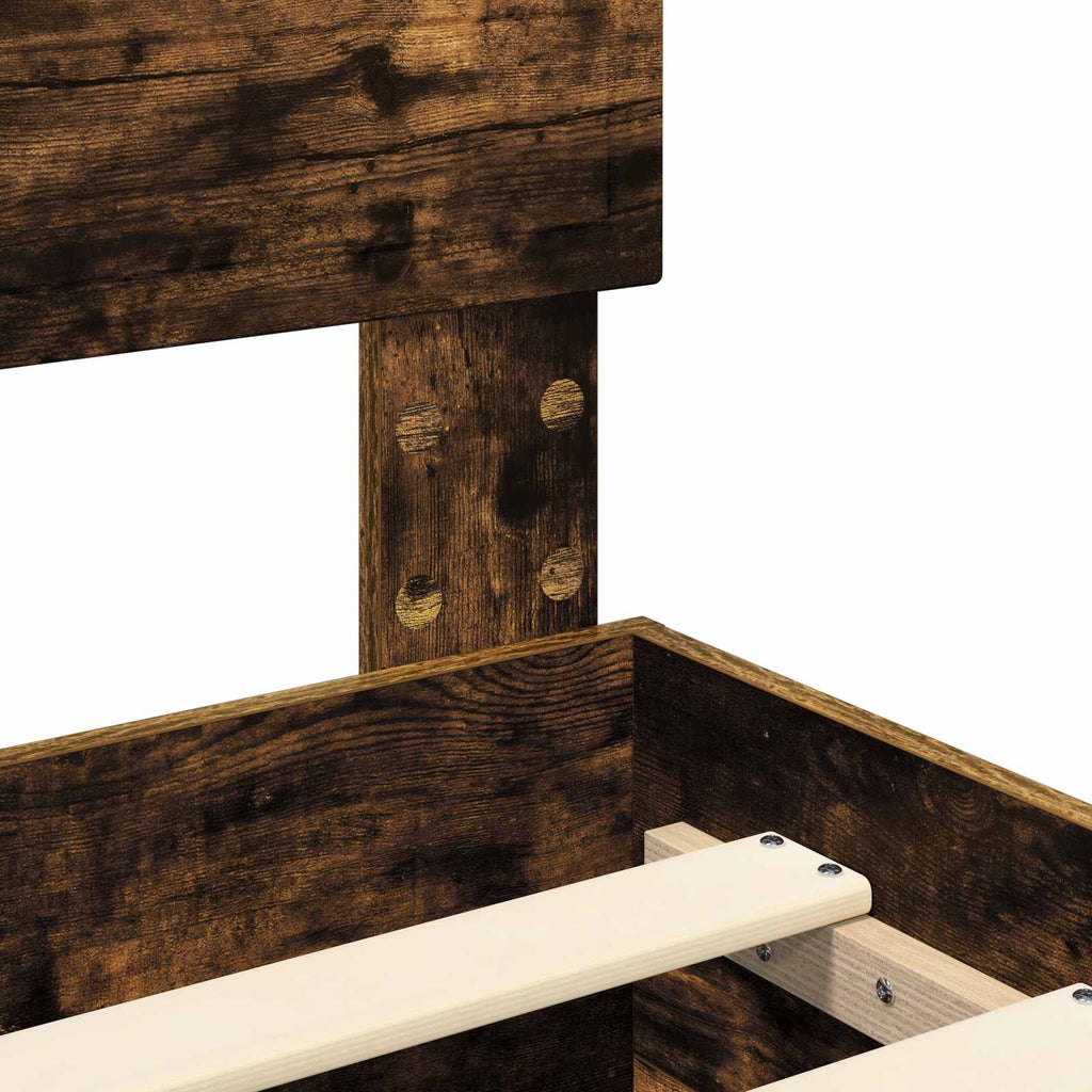 vidaXL Ramka łóżka Dąb wędzony 135 x 190 cm Materiał drewnopochodny
