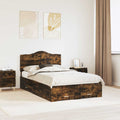 vidaXL Ramka łóżka Dąb wędzony 135 x 190 cm Materiał drewnopochodny