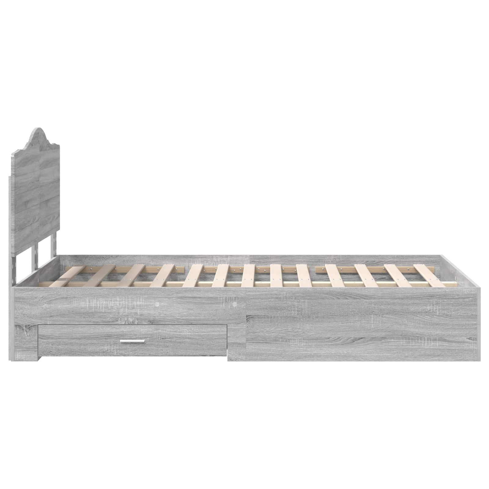 vidaXL Ramka łóżka Szary Sonoma 135 x 190 cm Materiał drewnopochodny