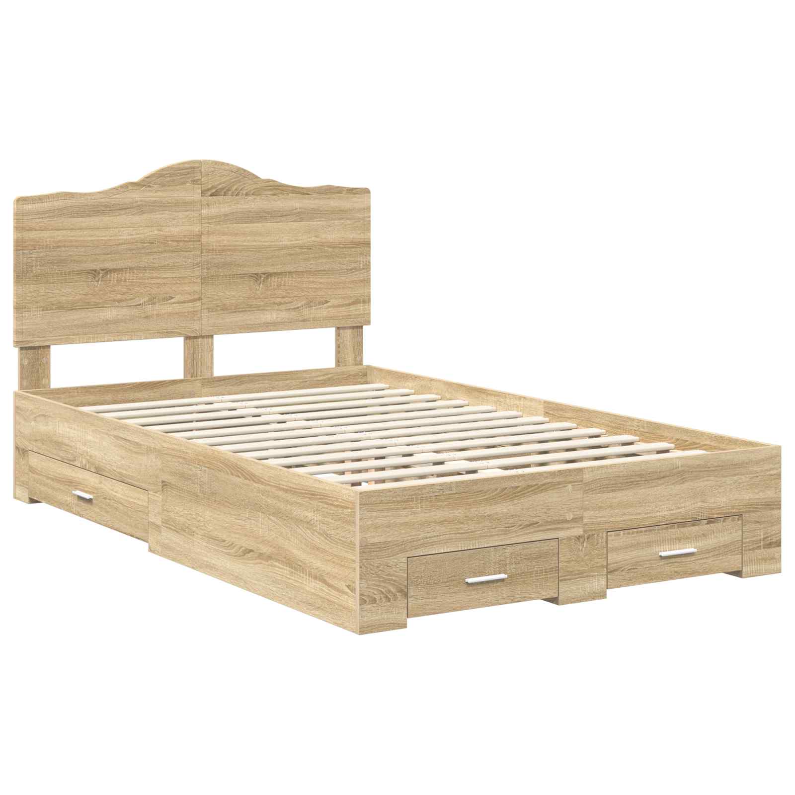 vidaXL Ramka łóżka Dąb Sonoma 120 x 200 cm Materiał drewnopochodny