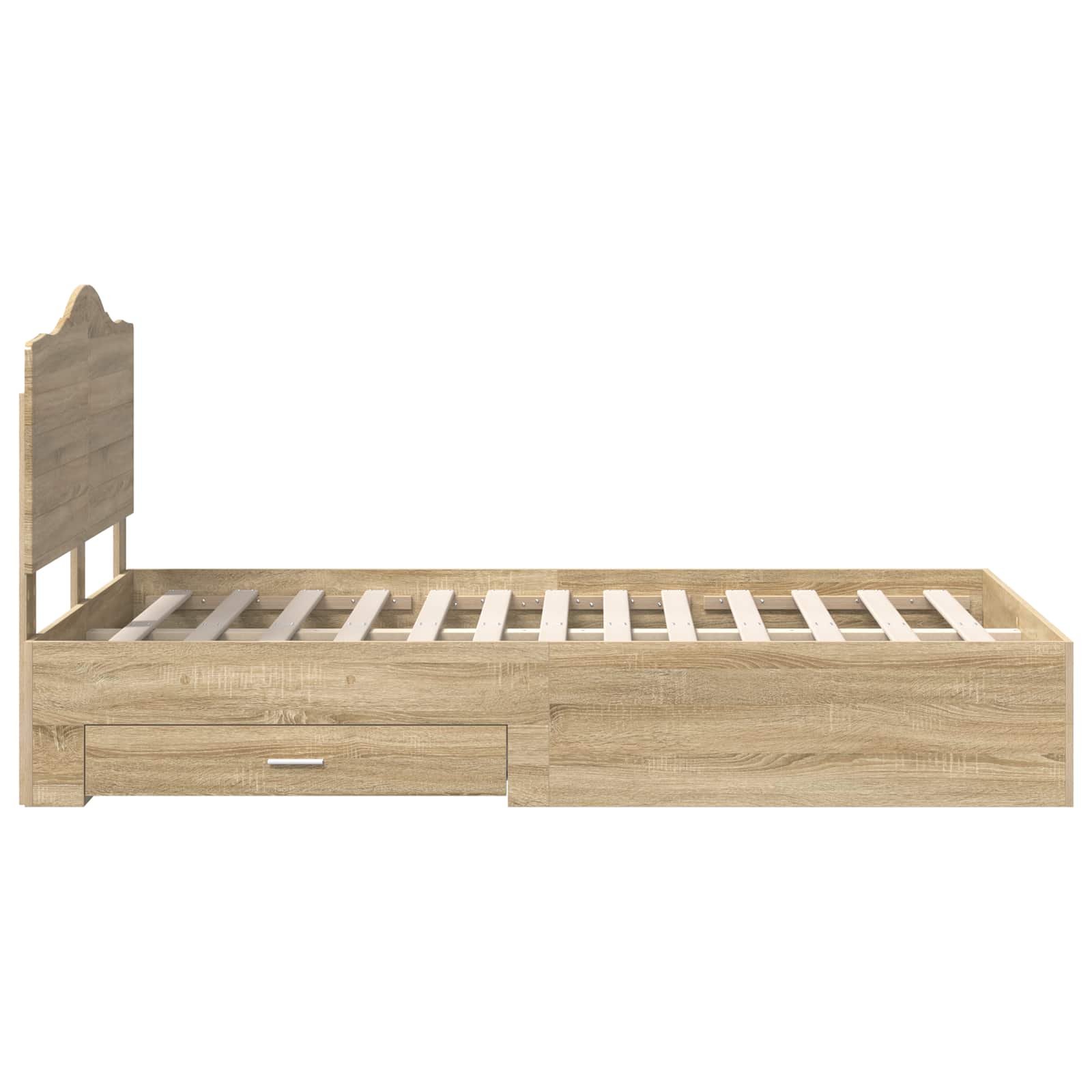 vidaXL Ramka łóżka Dąb Sonoma 120 x 200 cm Materiał drewnopochodny