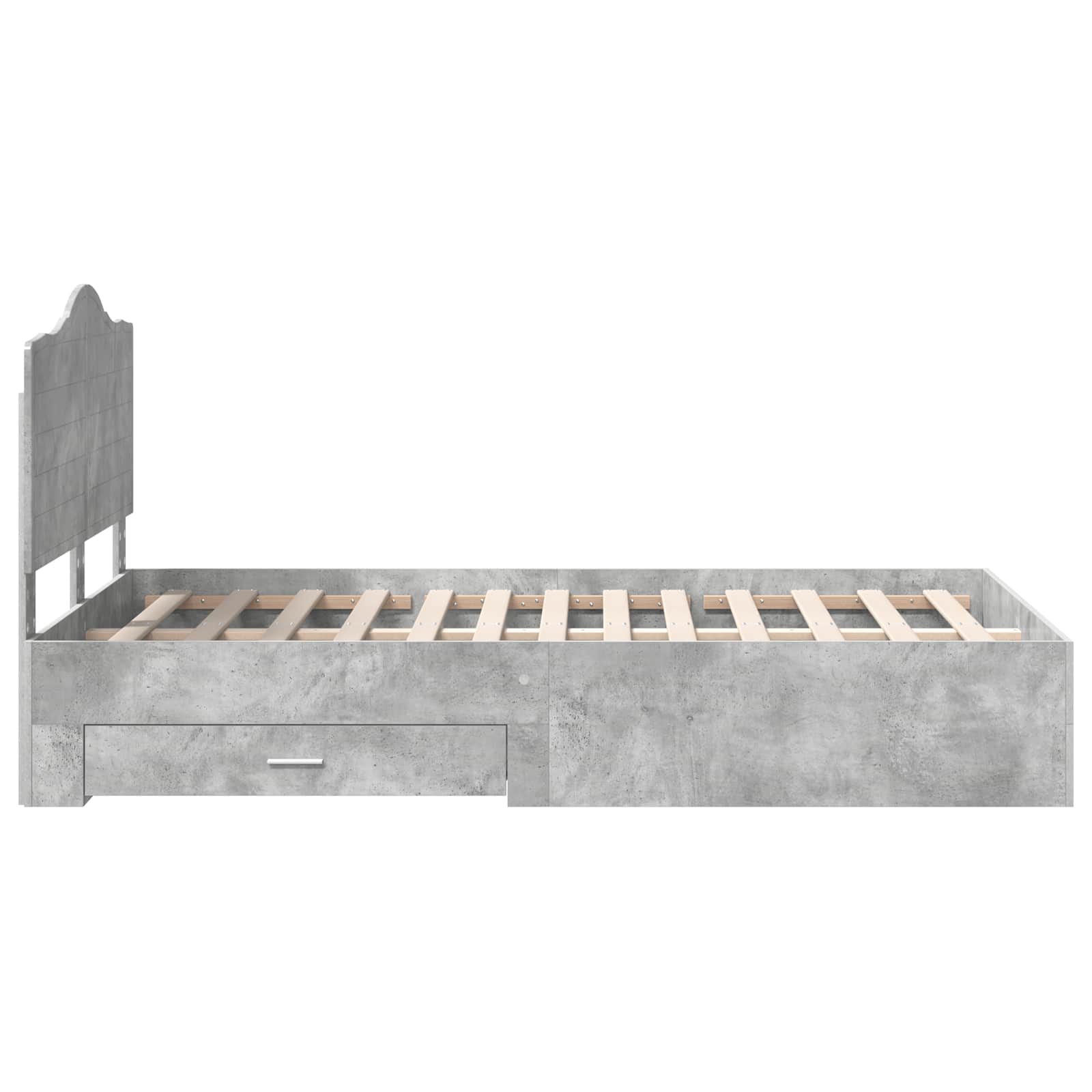 vidaXL Ramka łóżka Betonowy szary 120 x 200 cm Materiał drewnopochodny