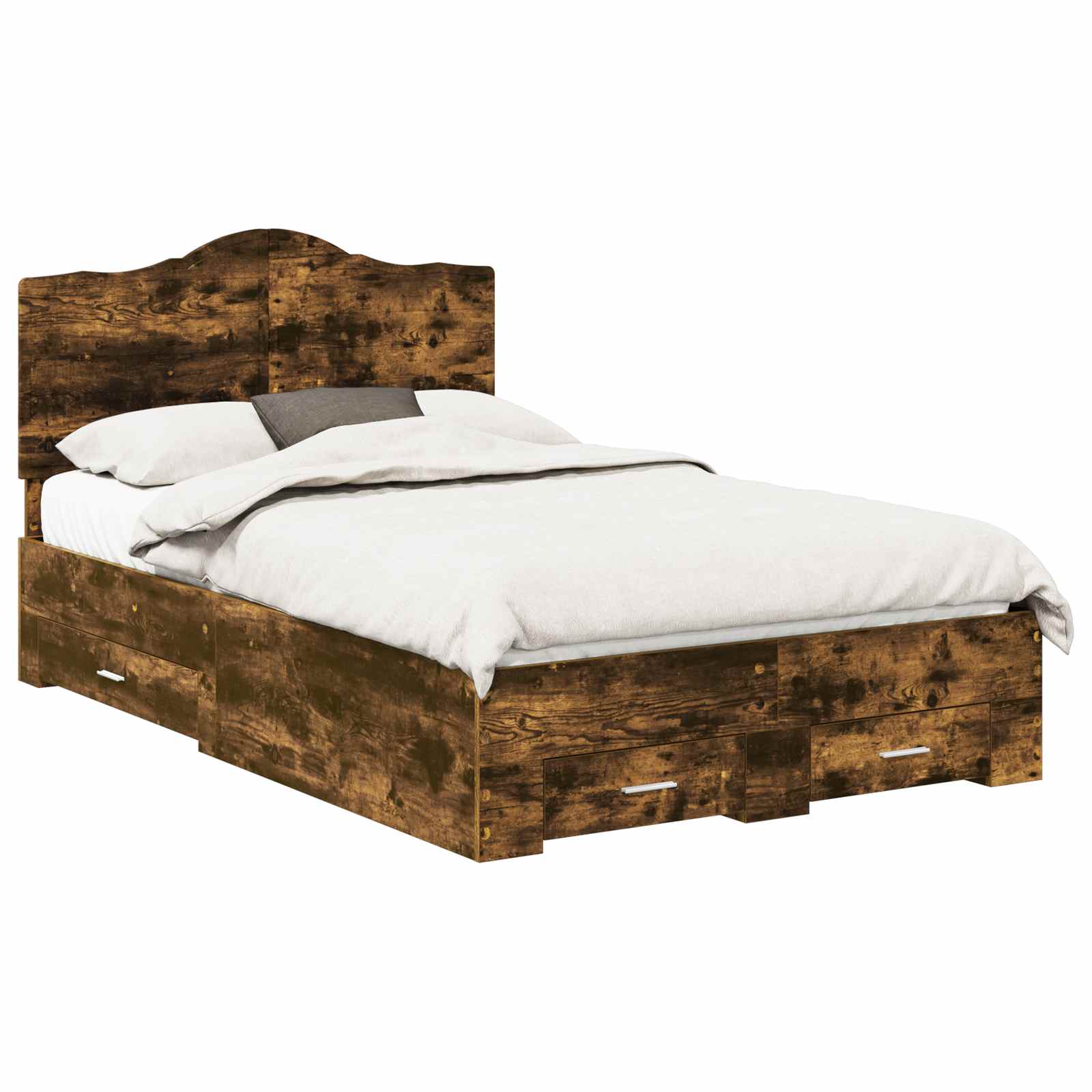 vidaXL Ramka łóżka Dąb wędzony 120 x 200 cm Materiał drewnopochodny