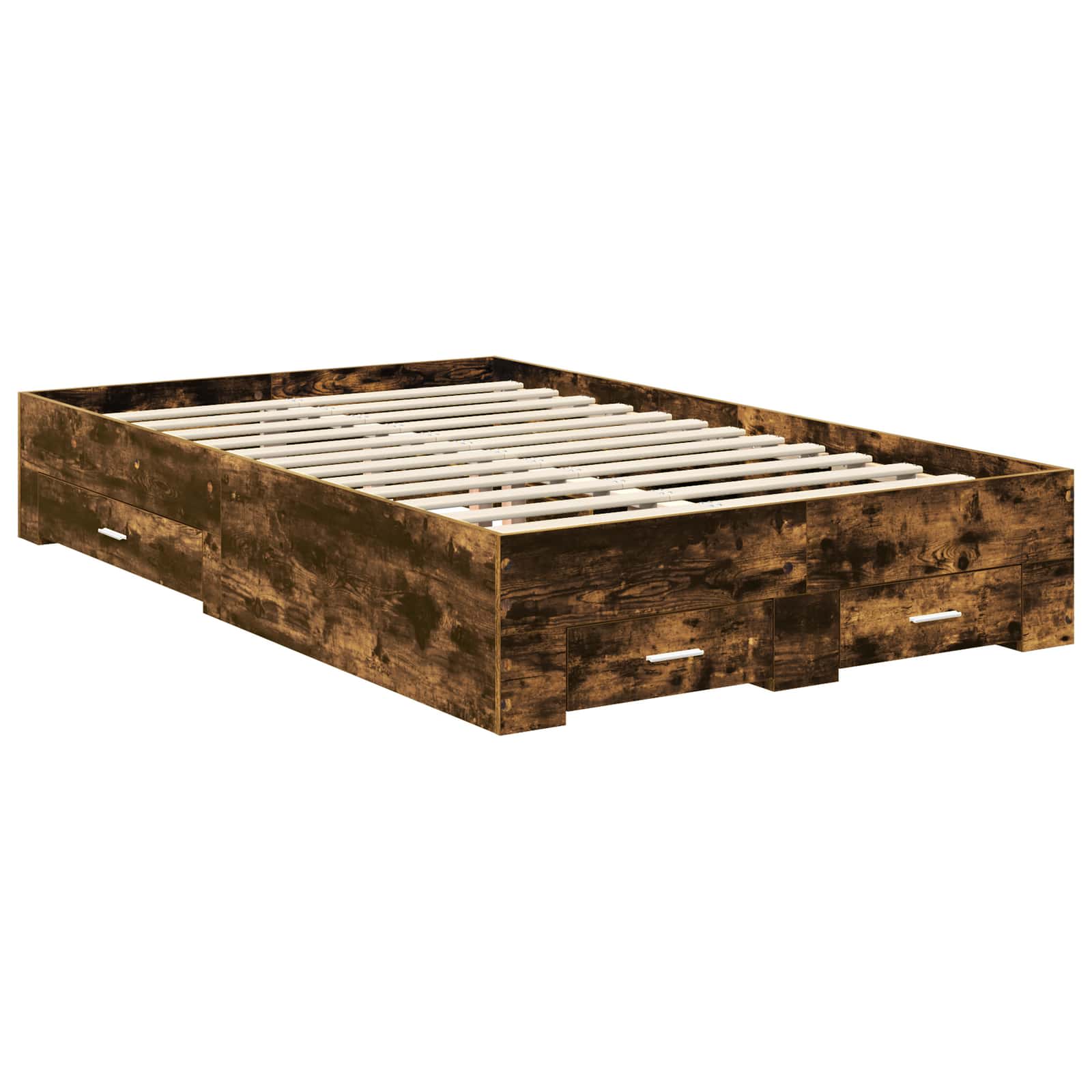 vidaXL Ramka łóżka Dąb wędzony 120 x 190 cm Materiał drewnopochodny