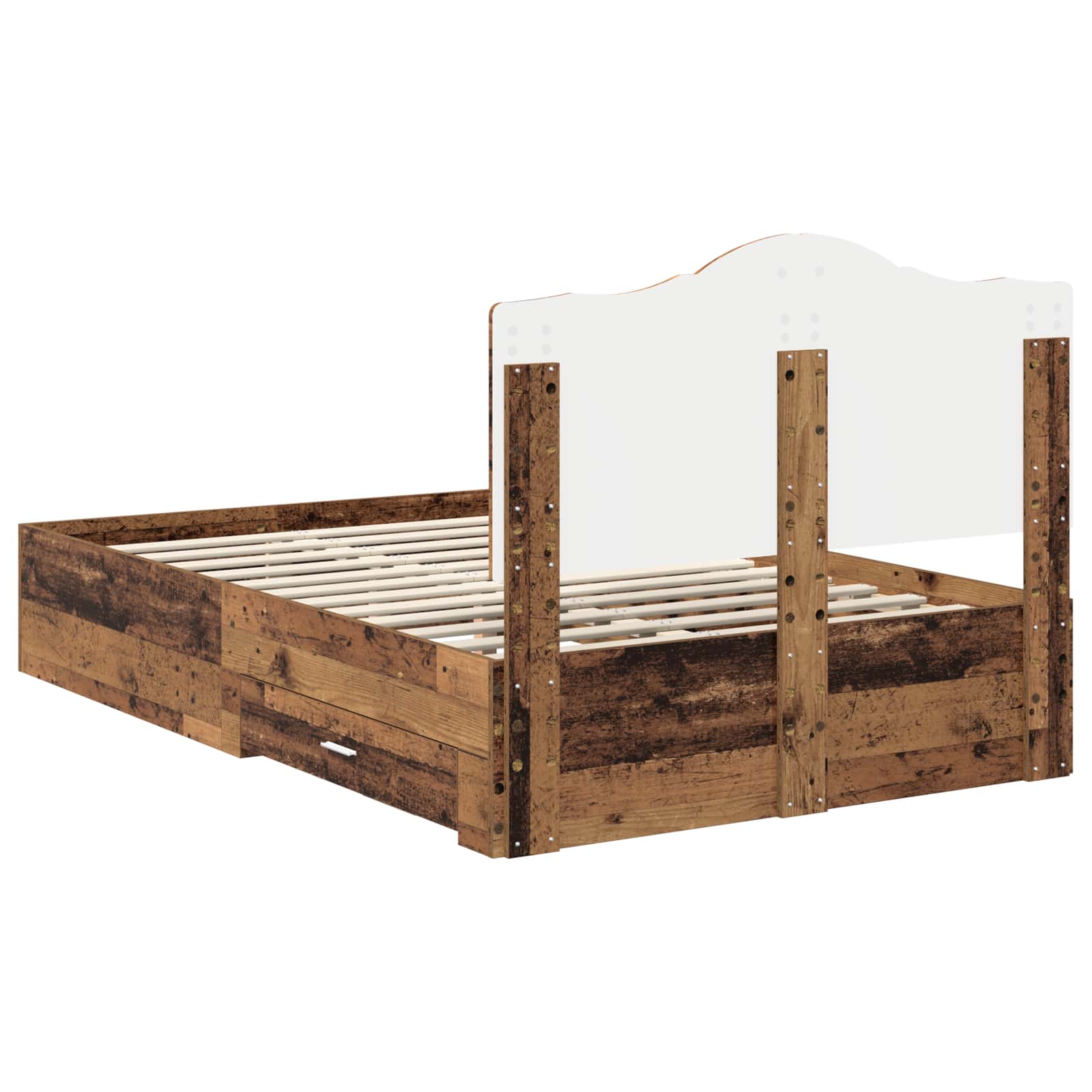 vidaXL Ramka łóżka Stare drewno 120 x 190 cm Materiał drewnopochodny