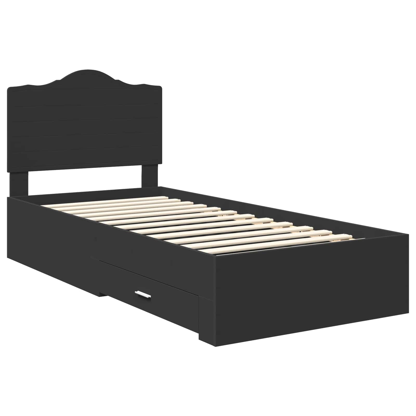 vidaXL Ramka łóżka Czarny 100 x 200 cm Materiał drewnopochodny