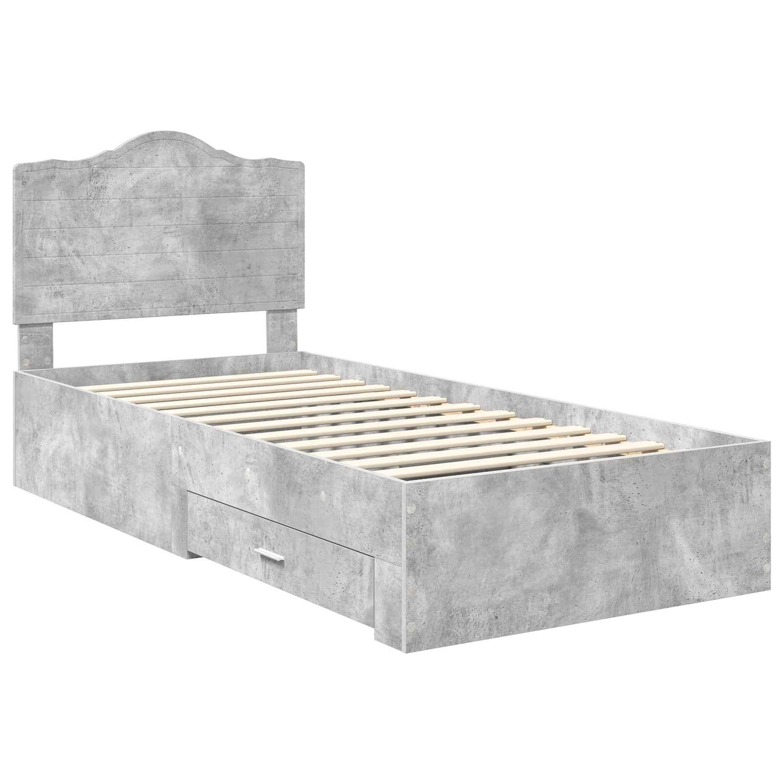 vidaXL Ramka łóżka Betonowy szary 100 x 200 cm Materiał drewnopochodny