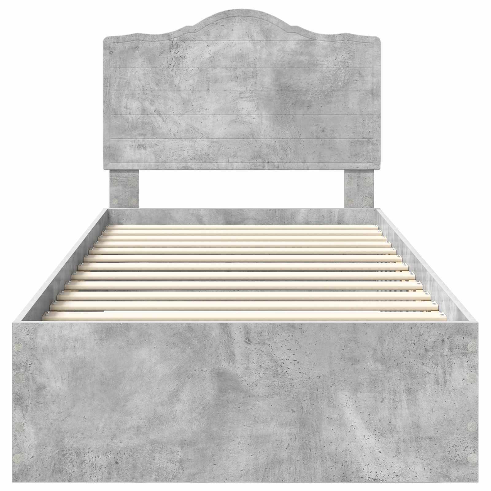 vidaXL Ramka łóżka Betonowy szary 100 x 200 cm Materiał drewnopochodny