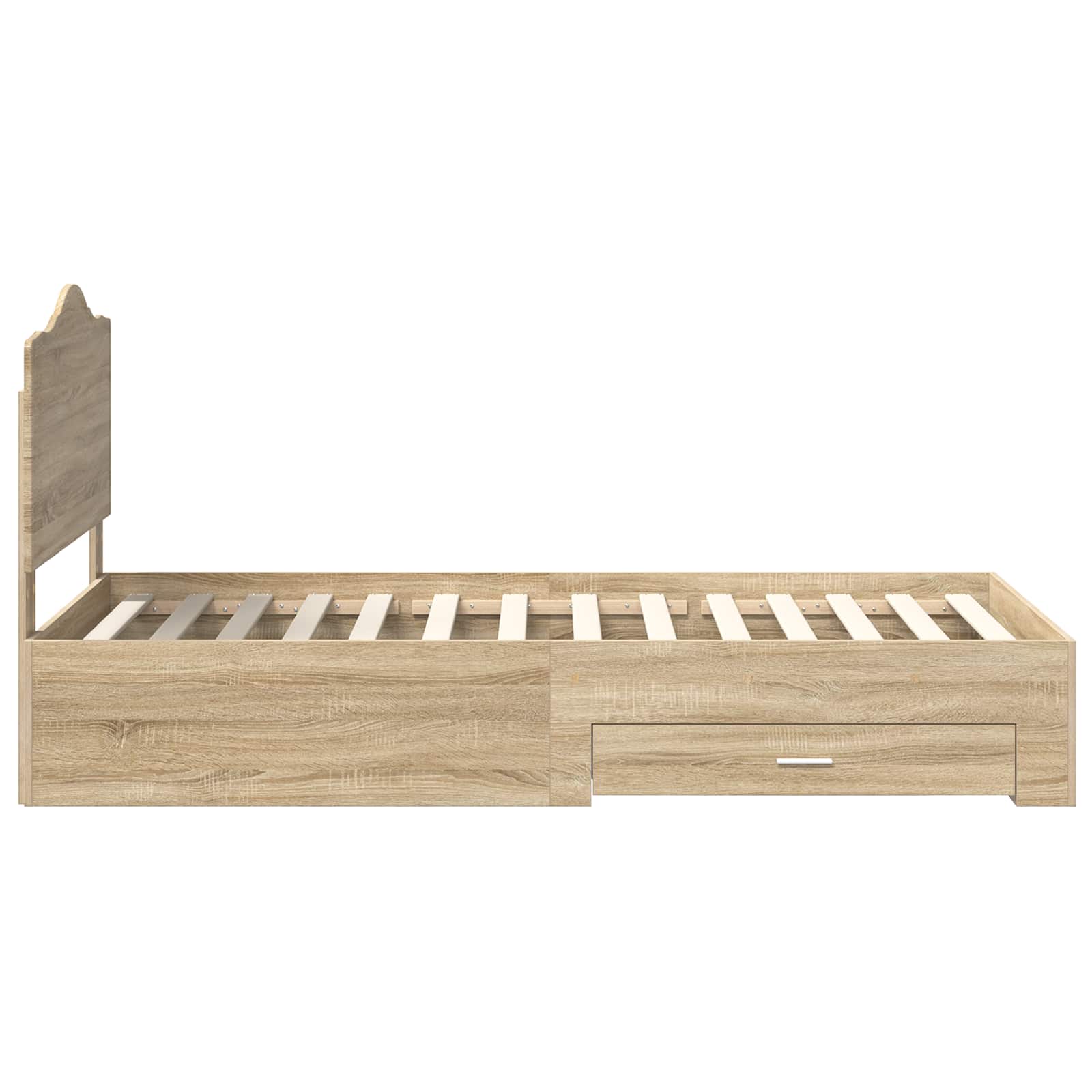 vidaXL Ramka łóżka Dąb Sonoma 90 x 200 cm Materiał drewnopochodny