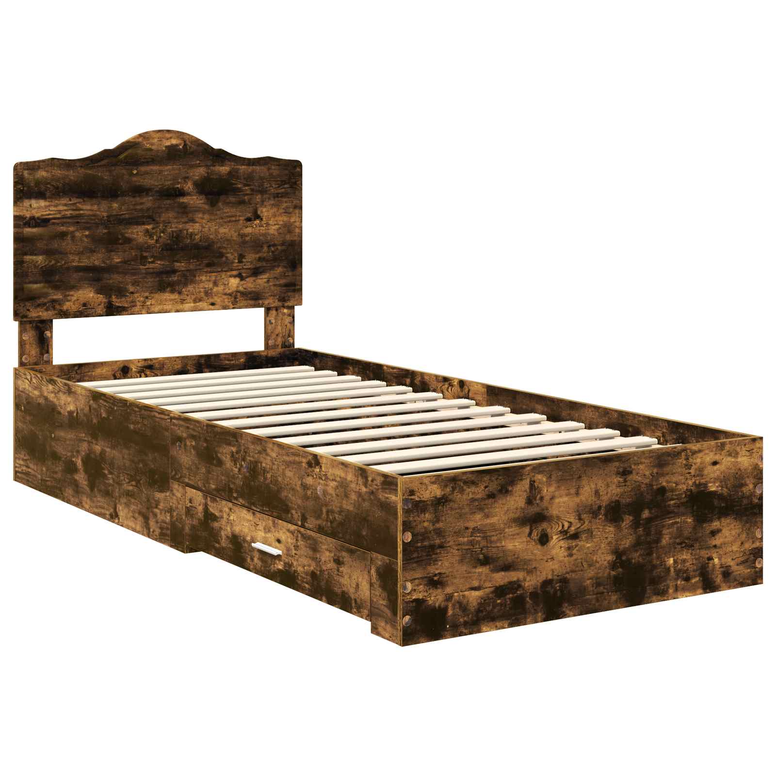 vidaXL Ramka łóżka Dąb wędzony 90 x 200 cm Materiał drewnopochodny