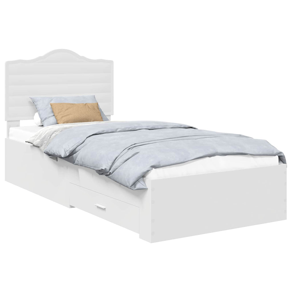 vidaXL Ramka łóżka Biały 90 x 190 cm Materiał drewnopochodny