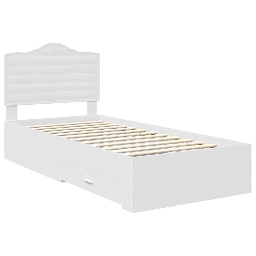 vidaXL Ramka łóżka Biały 90 x 190 cm Materiał drewnopochodny