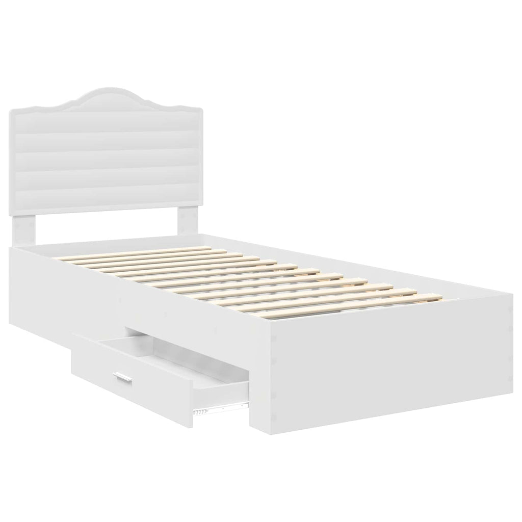 vidaXL Ramka łóżka Biały 90 x 190 cm Materiał drewnopochodny