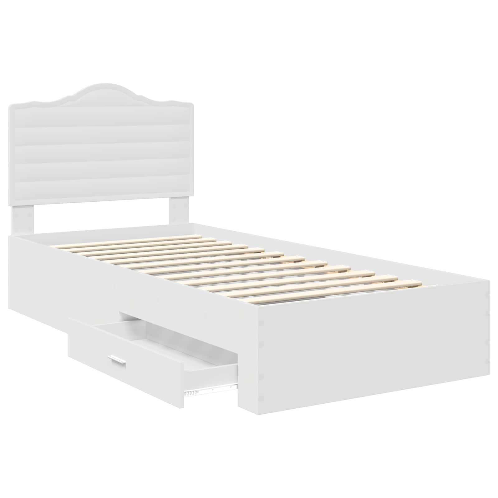 vidaXL Ramka łóżka Biały 90 x 190 cm Materiał drewnopochodny