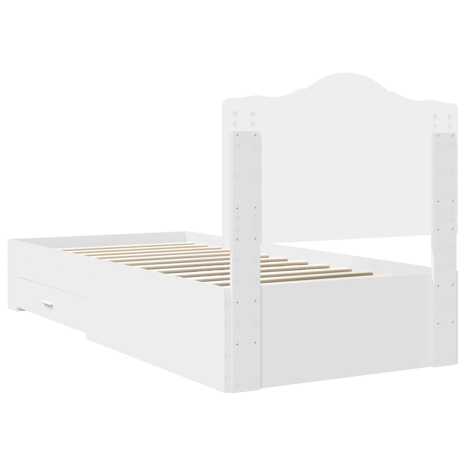 vidaXL Ramka łóżka Biały 90 x 190 cm Materiał drewnopochodny