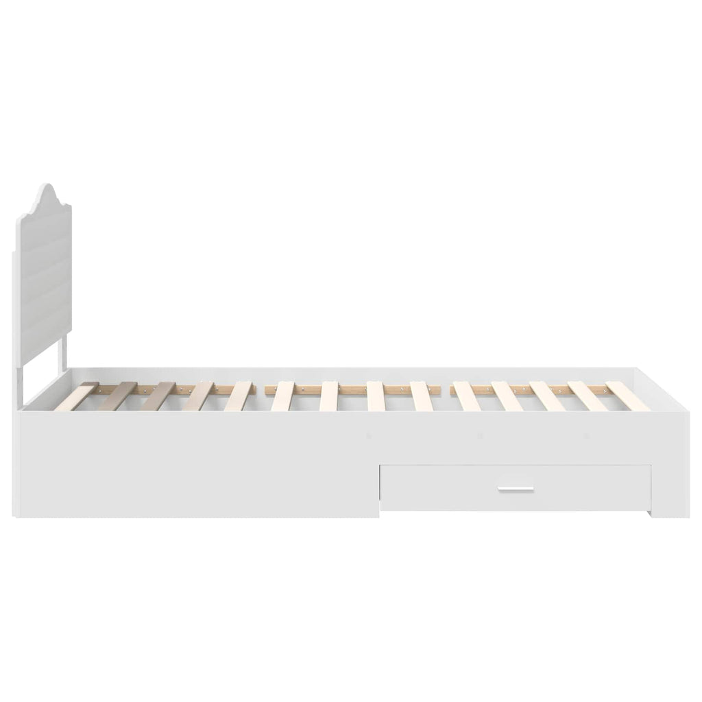 vidaXL Ramka łóżka Biały 90 x 190 cm Materiał drewnopochodny