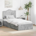 vidaXL Ramka łóżka Betonowy szary 90 x 190 cm Materiał drewnopochodny