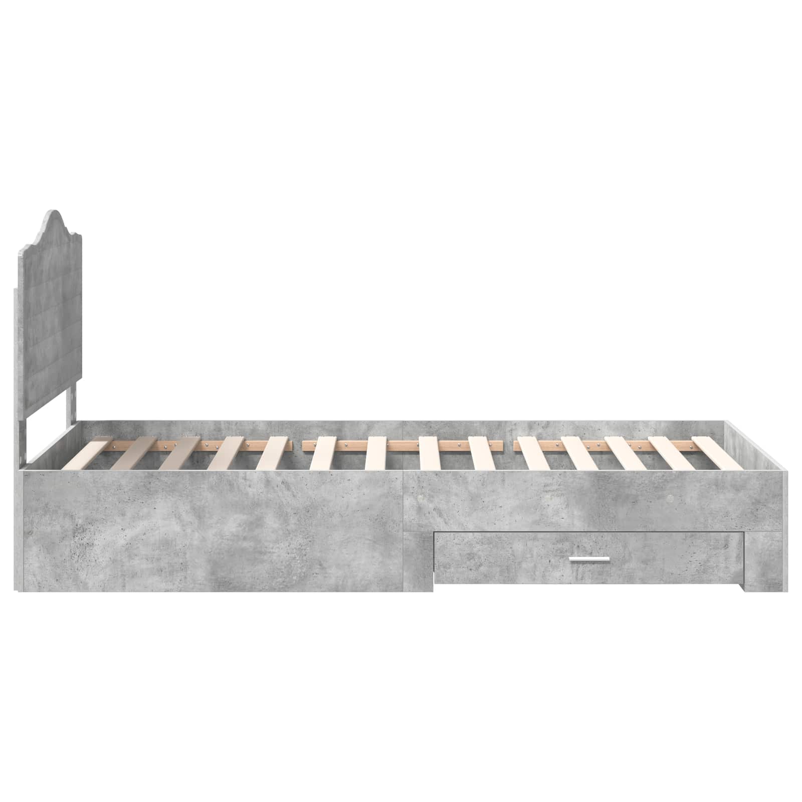 vidaXL Ramka łóżka Betonowy szary 90 x 190 cm Materiał drewnopochodny
