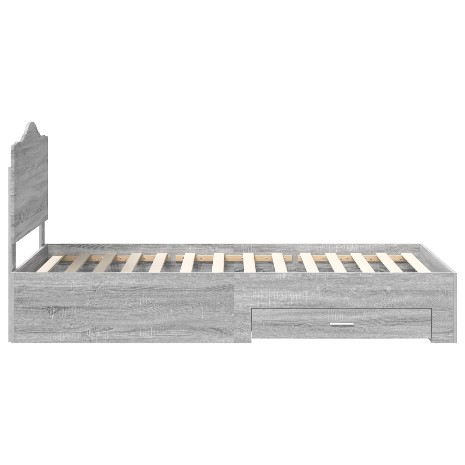 vidaXL Ramka łóżka Szary Sonoma 90 x 190 cm Materiał drewnopochodny