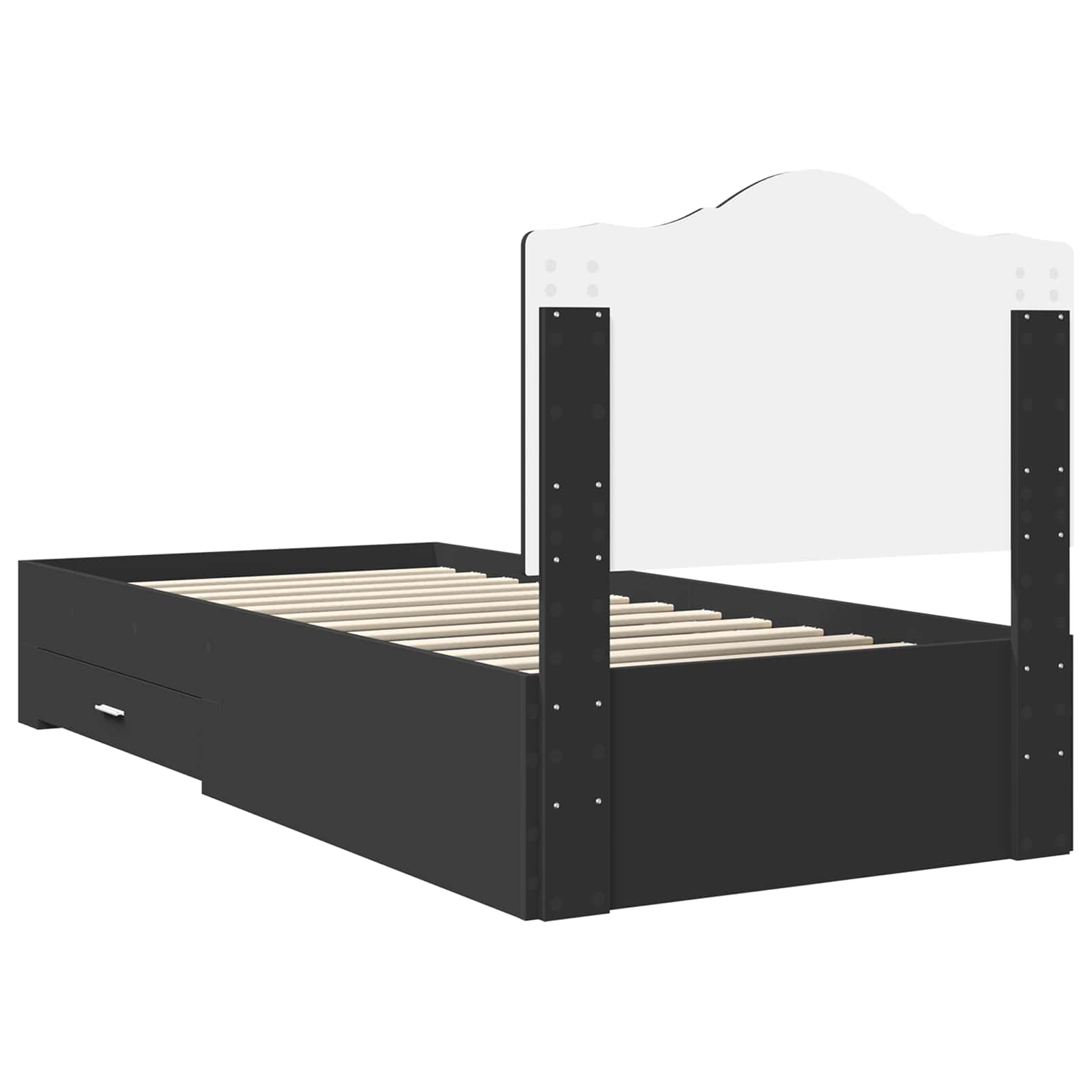 vidaXL Ramka łóżka Czarny 70 x 190 cm Materiał drewnopochodny