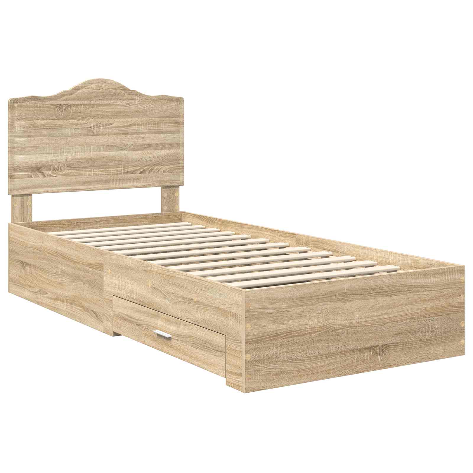 vidaXL Ramka łóżka Dąb Sonoma 70 x 190 cm Materiał drewnopochodny