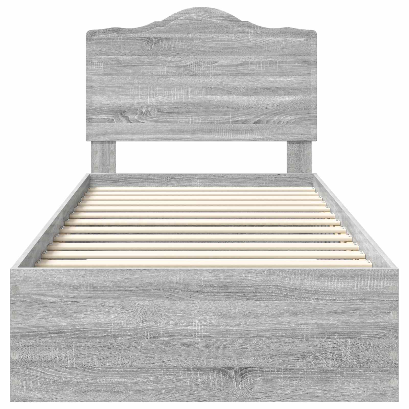vidaXL Ramka łóżka Szary Sonoma 75 x 190 cm Materiał drewnopochodny