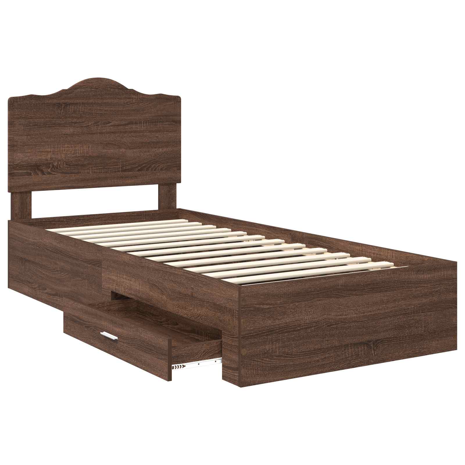 vidaXL Ramka łóżka Brązowy dąb 70 x 190 cm Materiał drewnopochodny