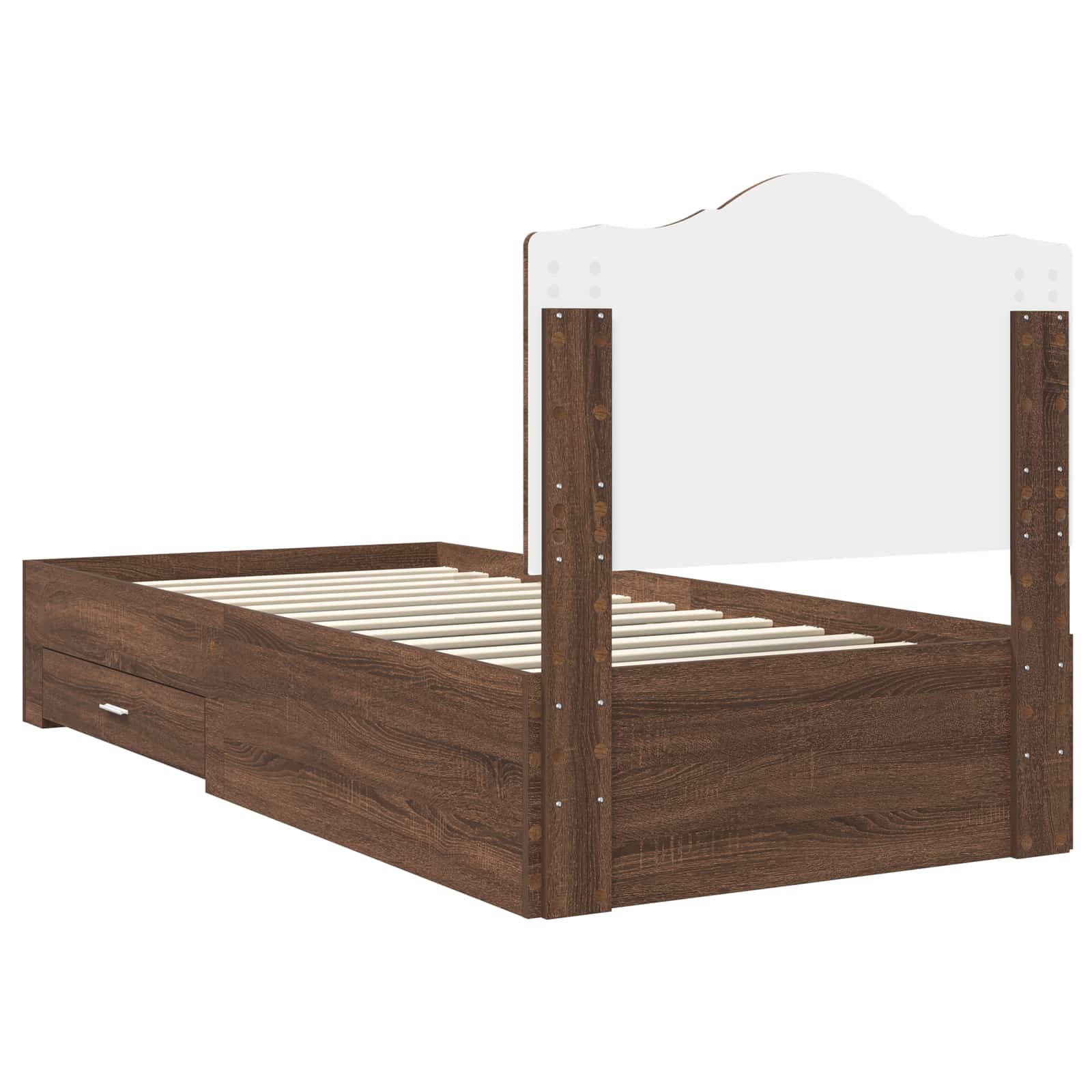 vidaXL Ramka łóżka Brązowy dąb 70 x 190 cm Materiał drewnopochodny
