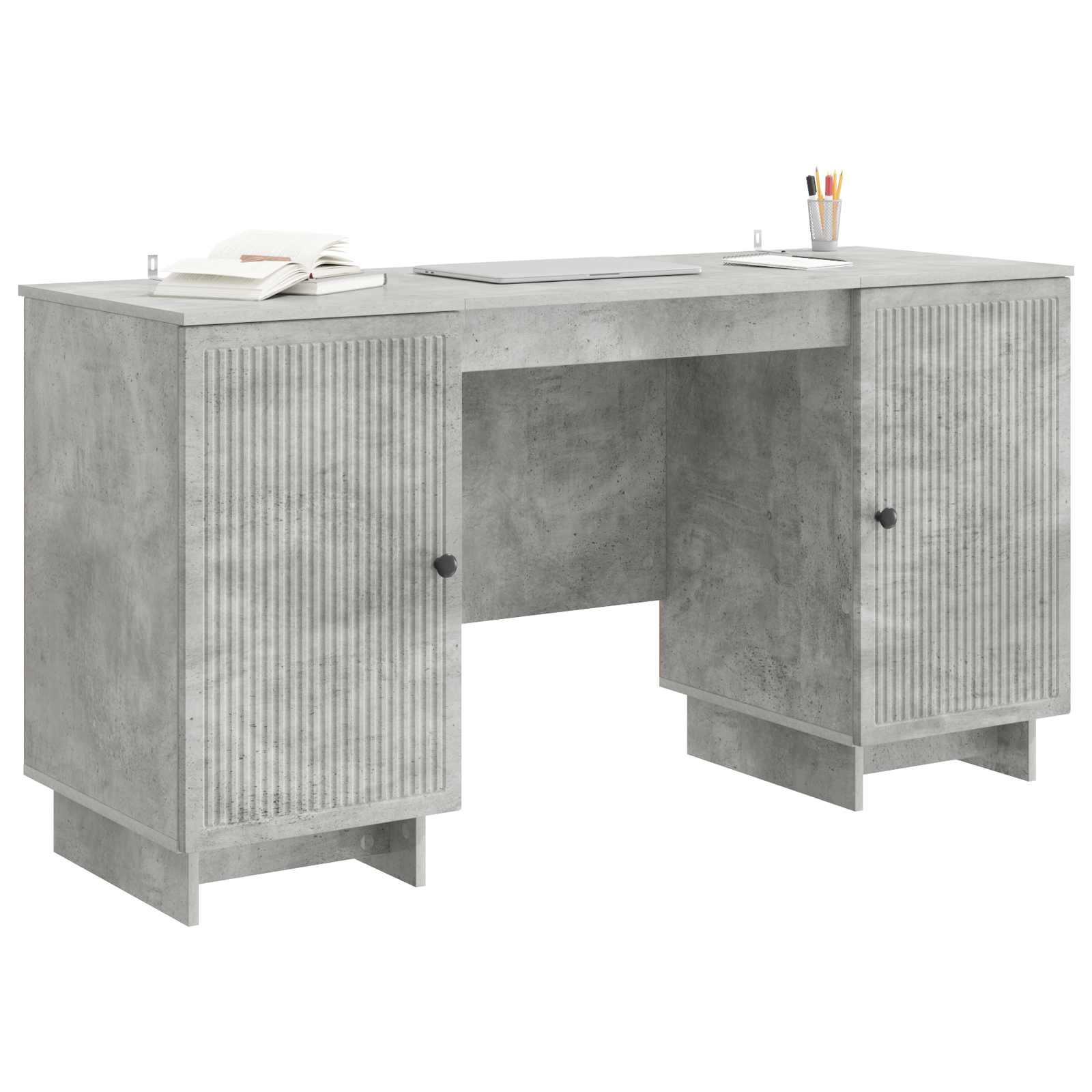 vidaXL Biurko Betonowy szary Drewno inżynieryjne 142,5 x 50 x 75 cm