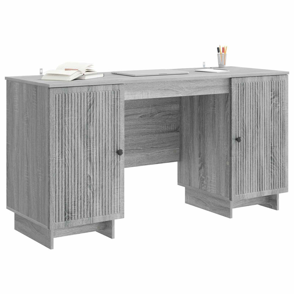 vidaXL Biurko Szary Sonoma Drewno inżynieryjne 142,5 x 50 x 75 cm
