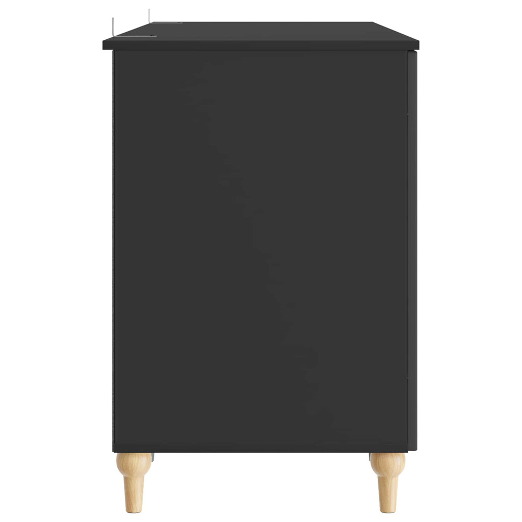 vidaXL Biurko z półką Czarny 142,5 x 50 x 75 cm Drewno inżynieryjne