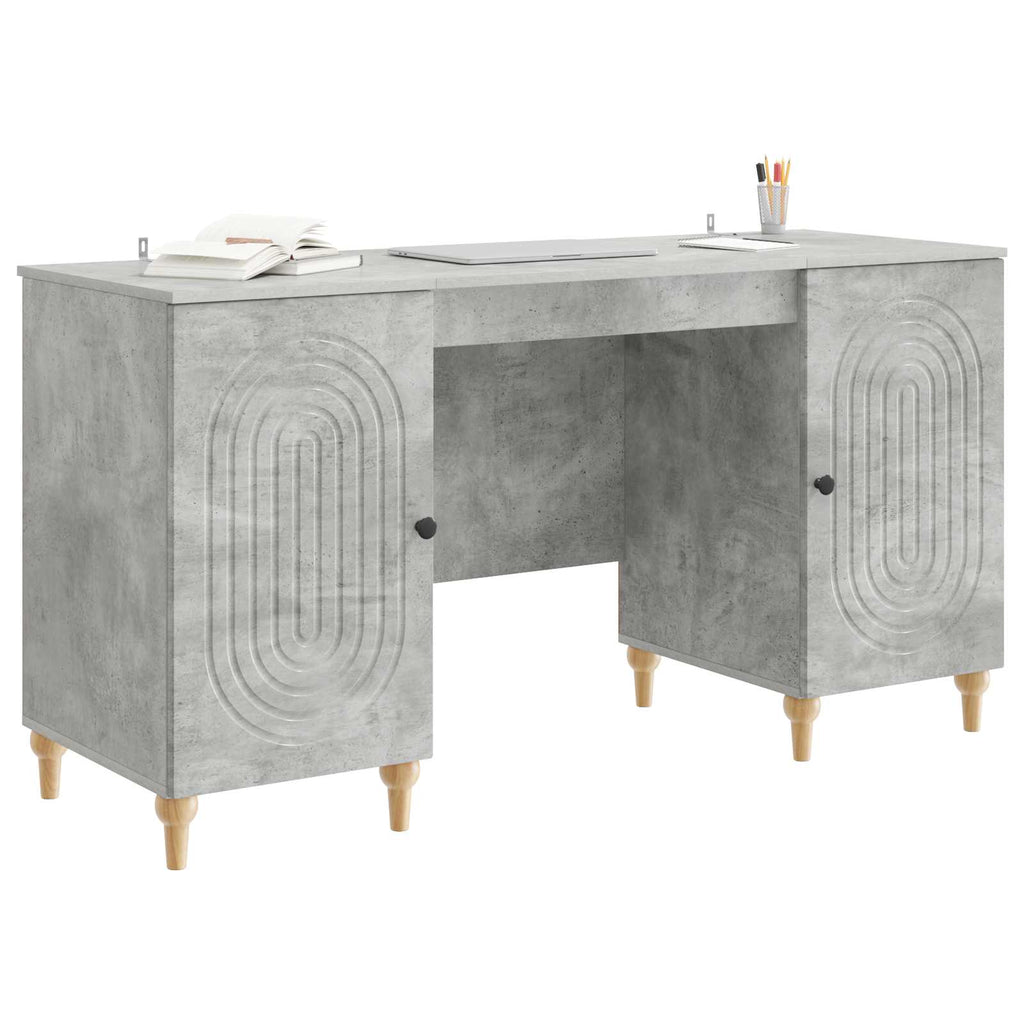 vidaXL Biurko Betonowy szary 142,5 x 50 x 75 cm Drewno inżynieryjne