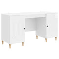 vidaXL Biurko Błyszcząca biel 142,5 x 50 x 75 cm Drewno inżynieryjne