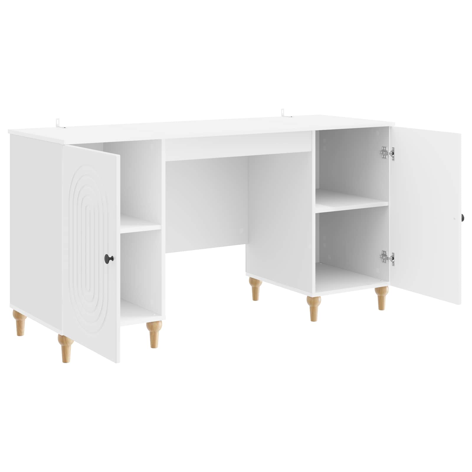 vidaXL Biurko Błyszcząca biel 142,5 x 50 x 75 cm Drewno inżynieryjne