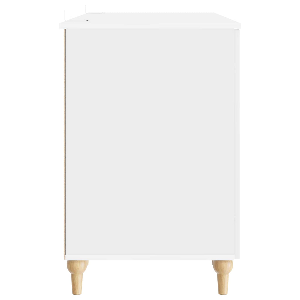 vidaXL Biurko Błyszcząca biel 142,5 x 50 x 75 cm Drewno inżynieryjne