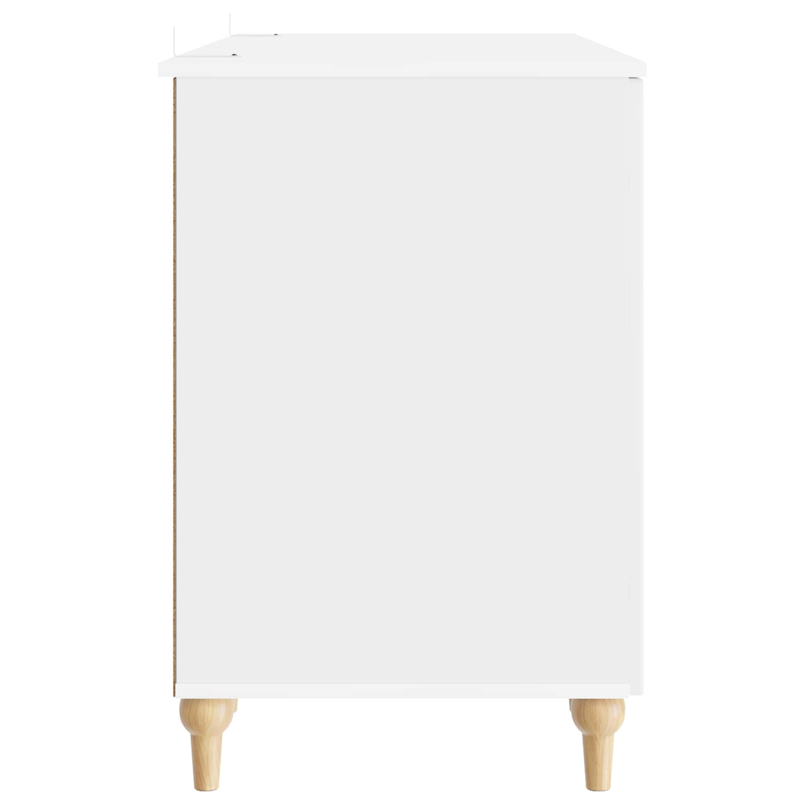vidaXL Biurko Błyszcząca biel 142,5 x 50 x 75 cm Drewno inżynieryjne