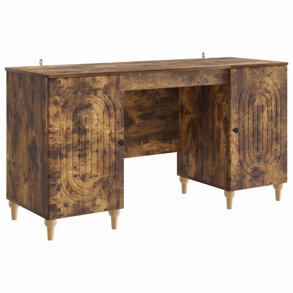 vidaXL Biurko Dąb wędzony 142,5 x 50 x 75 cm Drewno inżynieryjne