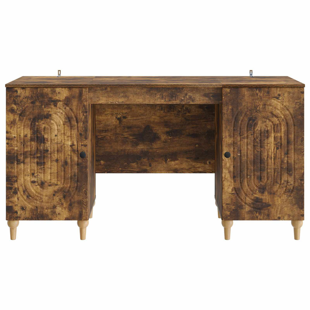 vidaXL Biurko Dąb wędzony 142,5 x 50 x 75 cm Drewno inżynieryjne