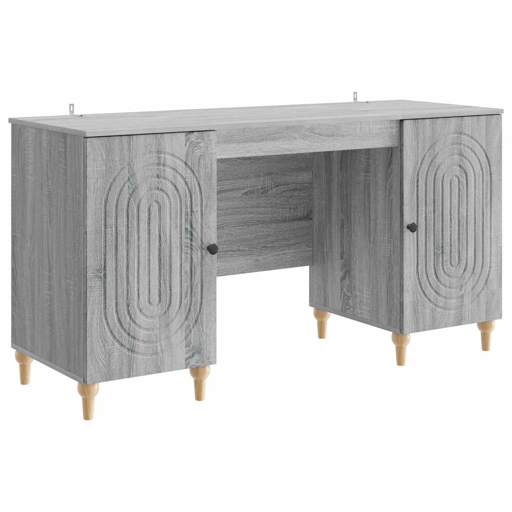 vidaXL Biurko Szary Sonoma 142,5 x 50 x 75 cm Drewno inżynieryjne