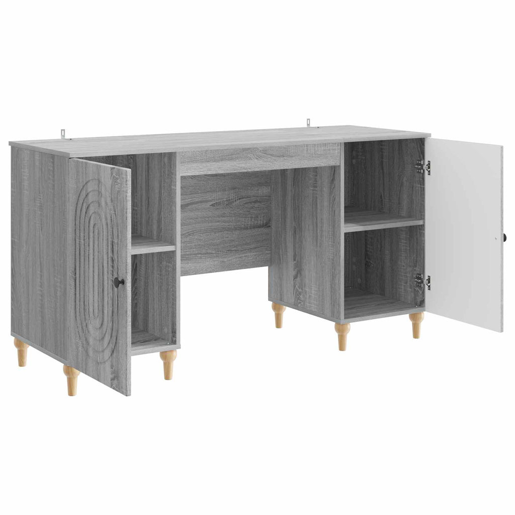 vidaXL Biurko Szary Sonoma 142,5 x 50 x 75 cm Drewno inżynieryjne