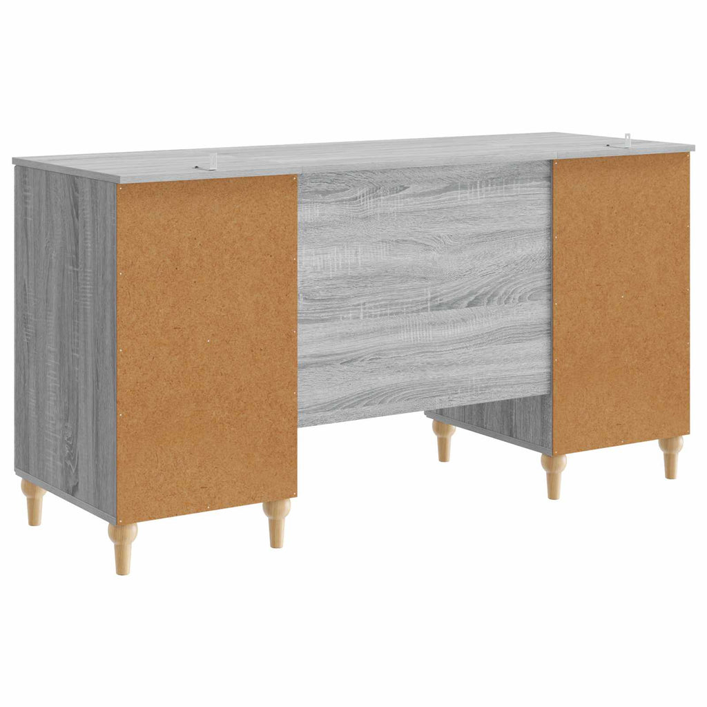 vidaXL Biurko Szary Sonoma 142,5 x 50 x 75 cm Drewno inżynieryjne