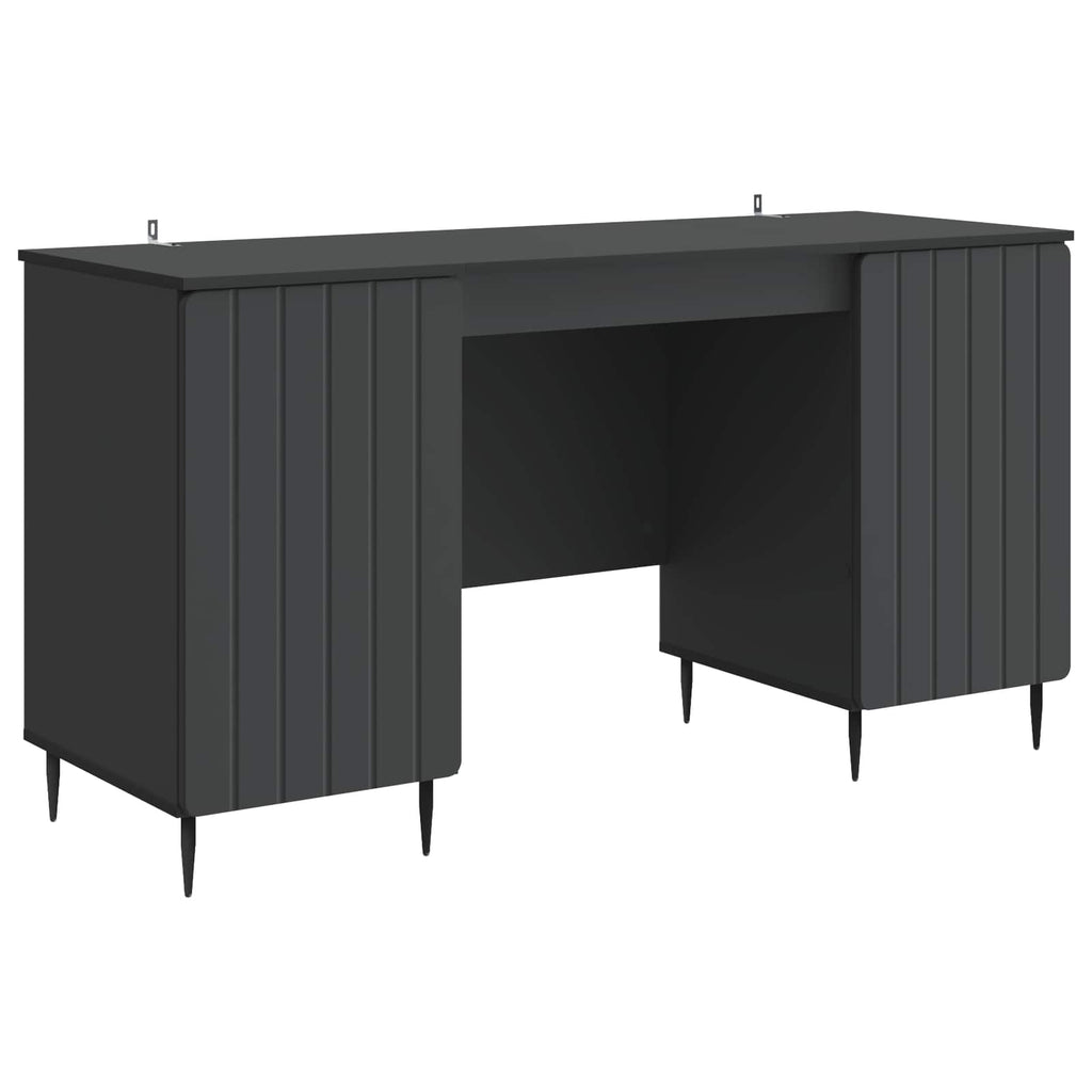 vidaXL Biurko z półką Czarny 142,5 x 50 x 75 cm Drewno inżynieryjne