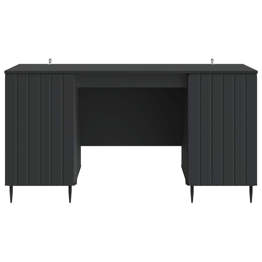 vidaXL Biurko z półką Czarny 142,5 x 50 x 75 cm Drewno inżynieryjne