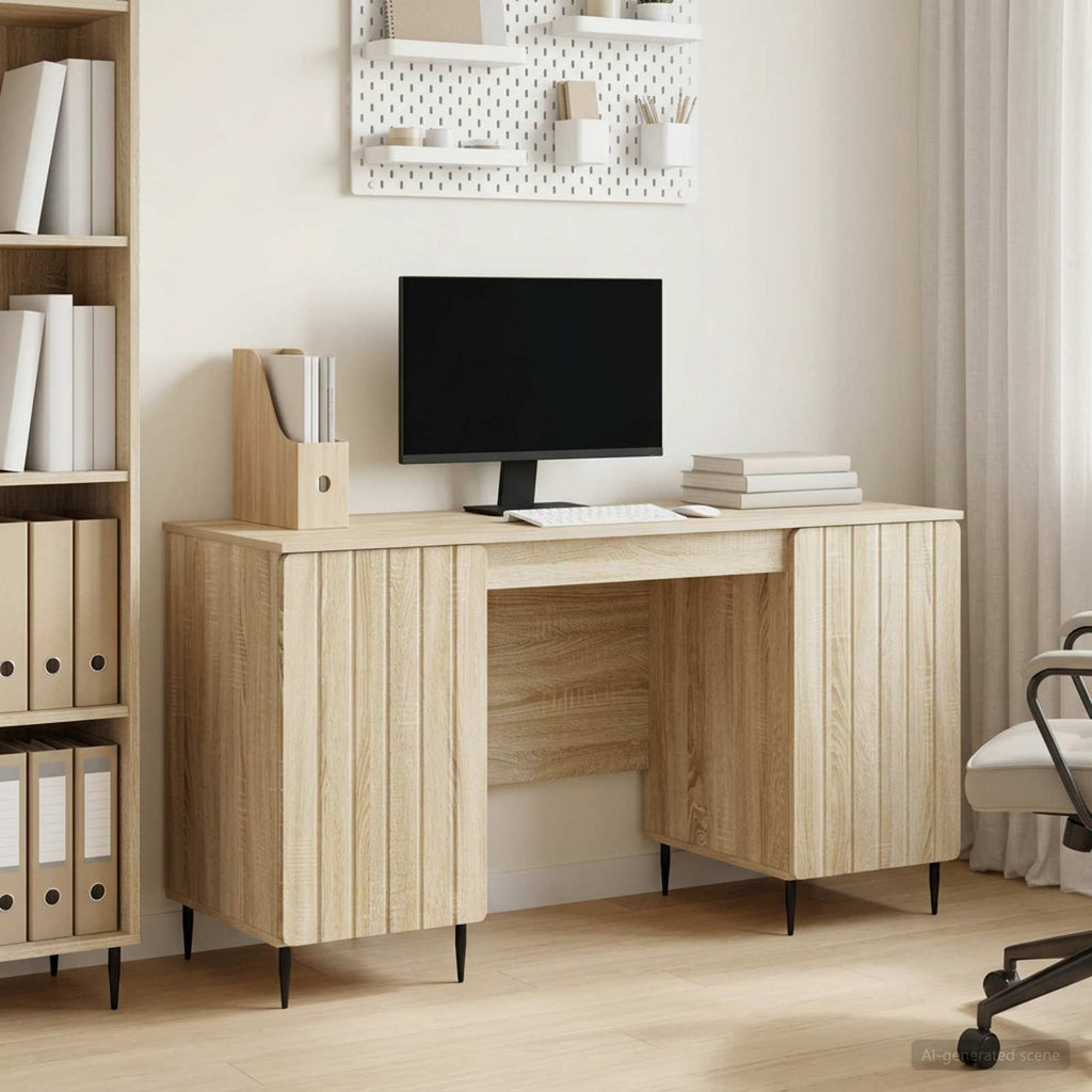vidaXL Biurko dąb Sonoma 142,5 x 50 x 75 cm Drewno inżynieryjne