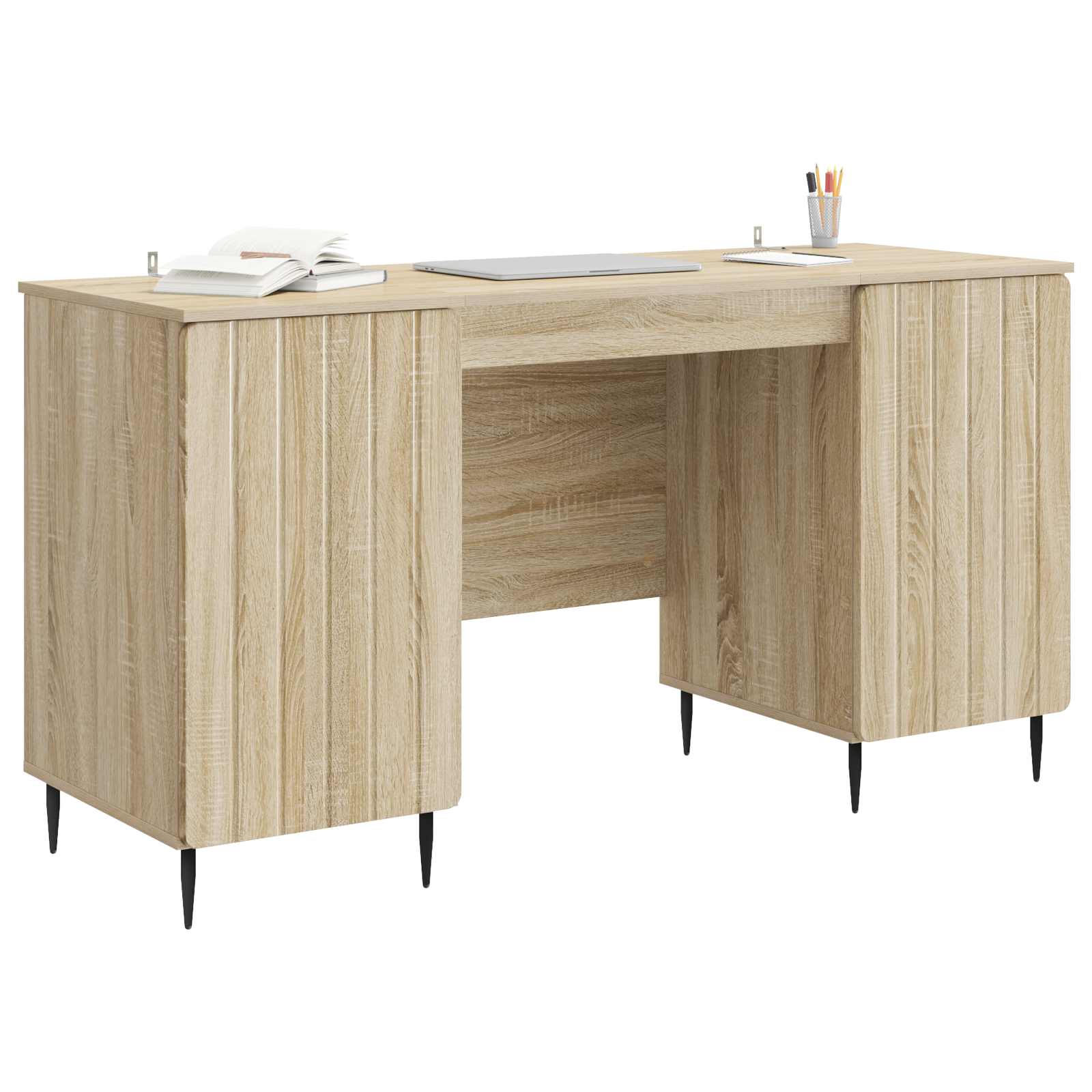 vidaXL Biurko dąb Sonoma 142,5 x 50 x 75 cm Drewno inżynieryjne