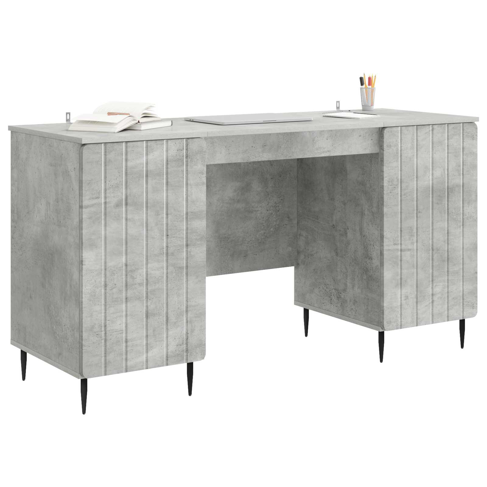 vidaXL Biurko Betonowy szary 142,5 x 50 x 75 cm Drewno inżynieryjne