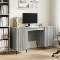 vidaXL Biurko Szary Sonoma 142,5 x 50 x 75 cm Drewno inżynieryjne
