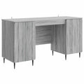 vidaXL Biurko Szary Sonoma 142,5 x 50 x 75 cm Drewno inżynieryjne